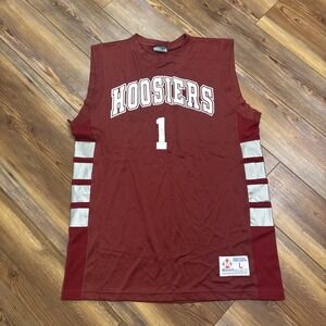 Vintage Macron Hoosiers Jersey Adult Large Maroon #1 Basketball Mens Indiana